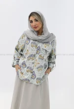شومیز لینن طرح دارکد1002810