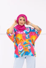 شومیز نخی طرح دار کد1002692