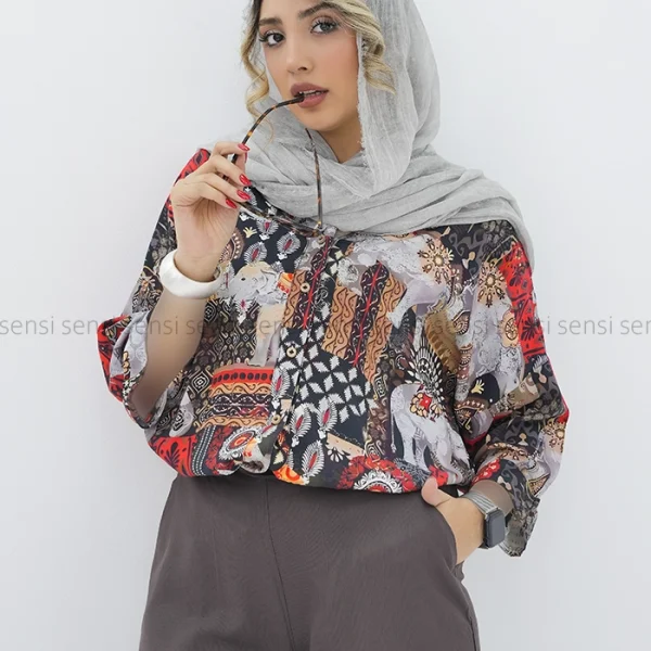 شومیز نخی چاپی طرح دار