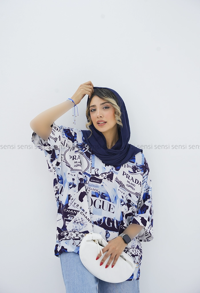 شومیز نخی چاپی طرح دار