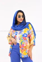 شومیز نخی چاپی طرح دار کد1002689