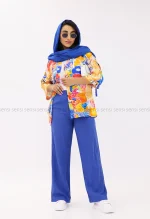 شومیز نخی چاپی طرح دار کد1002689