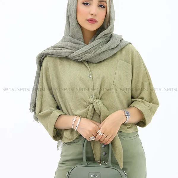 شومیز کراپ گره ای کد1002691