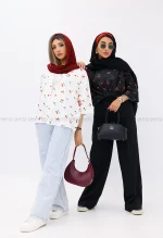 شومیزآستین 3ربع طرح دارکد1002804