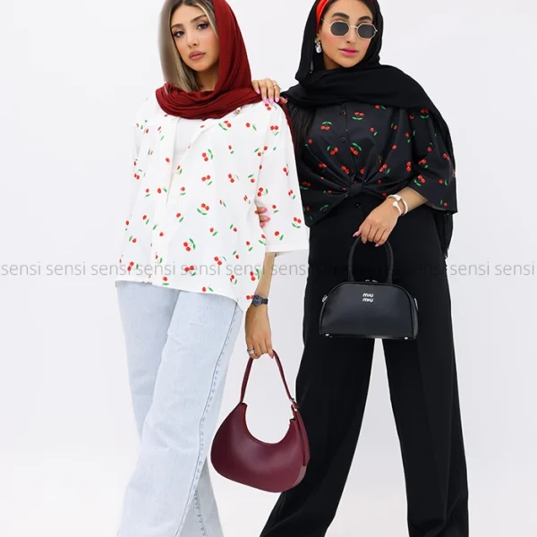 شومیزآستین 3ربع طرح دارکد1002804