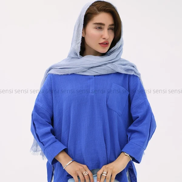 شومیزجلو بسته لینن کد1002598