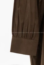 پیراهن لینن کمر چین کد1002685