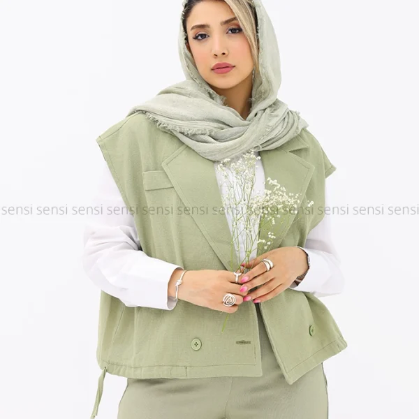 کت پافر کوتاه لینن کد1002483