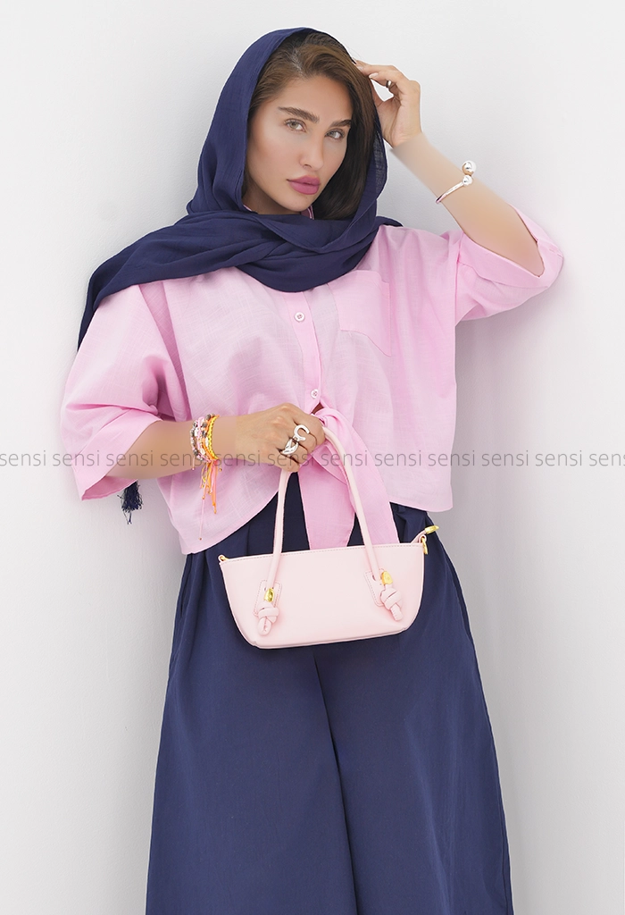 شومیز باکسی جلو گره کد1002555
