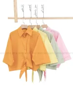 شومیز باکسی جلو گره کد1002555