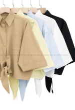 شومیز باکسی جلو گره کد1002555