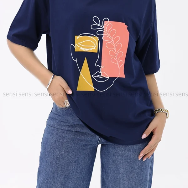 تیشرت لانگ فیس چاپی کد1002742
