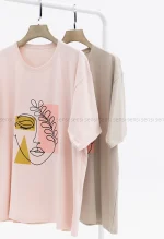 تیشرت لانگ فیس چاپی کد1002742