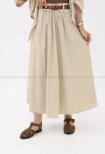 دامن وسط چین لینن کد1002799