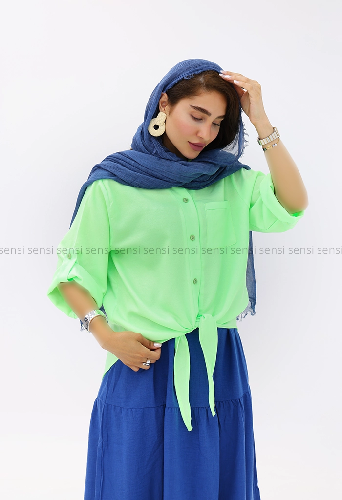 شومیز جلو گره ای کد1002719