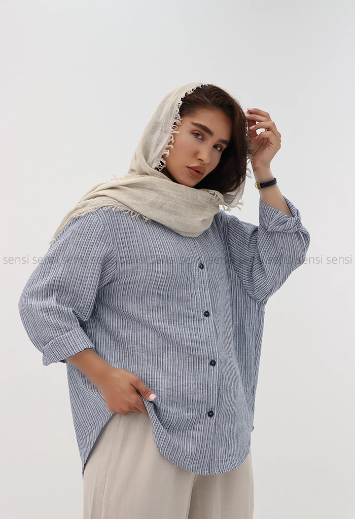 شومیز راه راه لینن