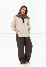شومیز راه راه لینن کد1002935