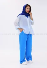 شومیز شیشه ای پشت پاپیونی کد1002874