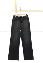 شلوار جین wide legلبه ریش