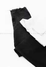 شلوار جین wide legلبه ریش