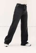 شلوار جین wide legلبه ریش