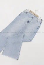 شلوار جین wide legلبه ریش کد1003049