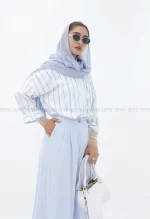 شومیز راه راه پفکی کد1004016