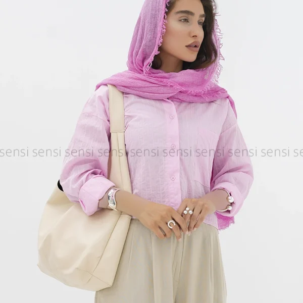 شومیز شیشه ای پولتی باکسی کد1004049