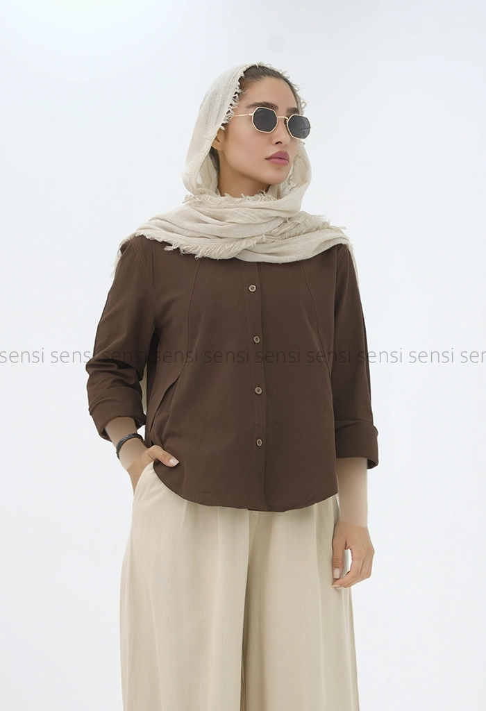 شومیز لینن رنگی کد1002819