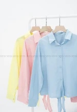 شومیز کراپ گره ای کد1003027