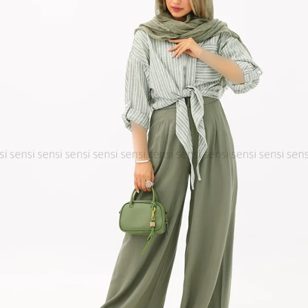 شومیز گره ای راه راه زارا کد1003089