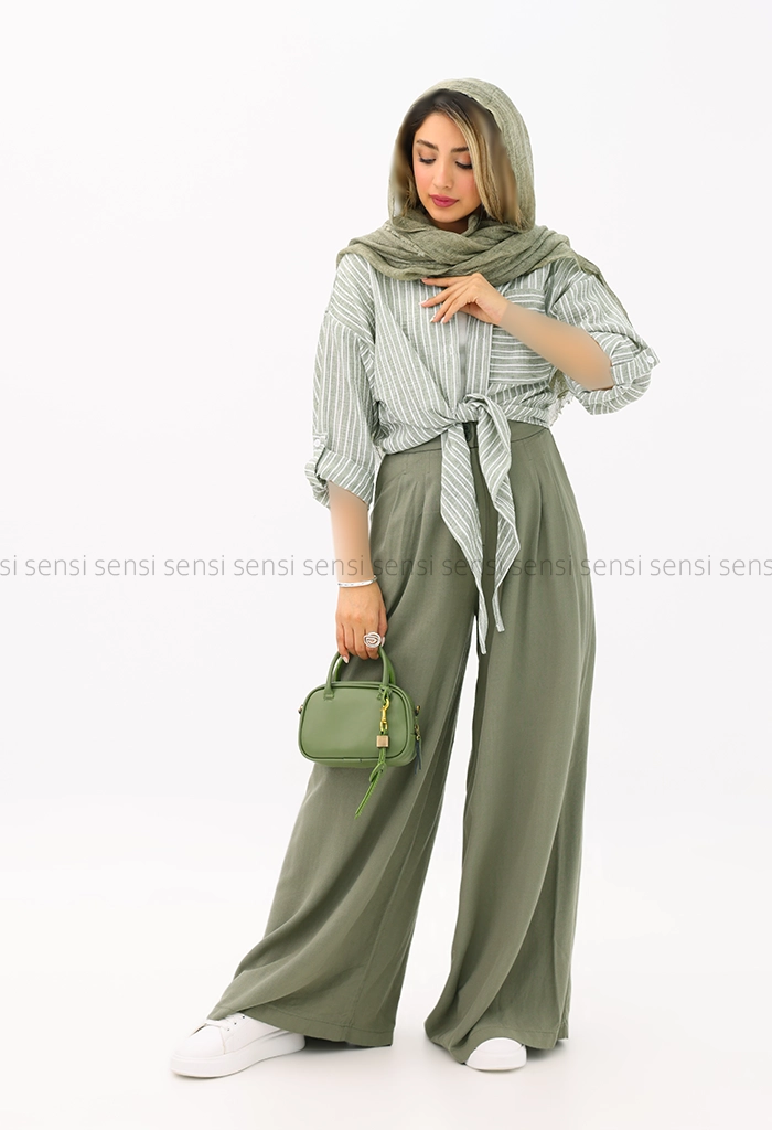شومیز گره ای راه راه زارا کد1003089