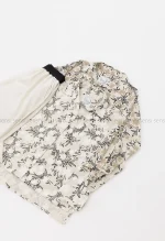 ست شومیز شلوار نچرال طرحدار کد1004068