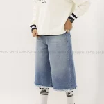 شلوارک جین واید قد 80کد1004174