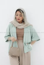 شومیز اطلس یقه انگلیسی کد1004093