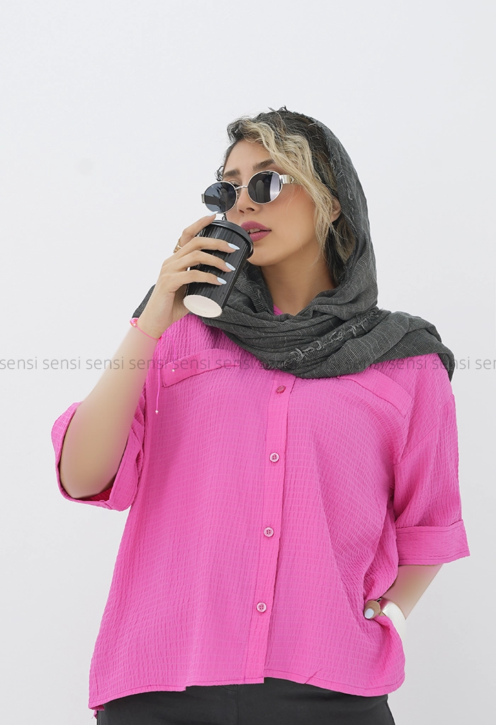 شومیز اطلس یقه انگلیسی کد1004093