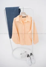 شومیز راه راه تک جیب کد1004050