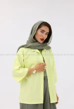 شومیز سرشانه کمه لینن کد1004055