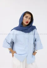 شومیز سرشانه کمه لینن کد1004055