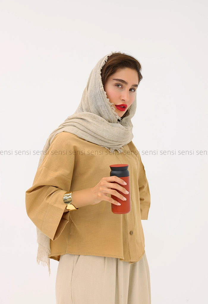 شومیز لینن پایین برش کد1004084