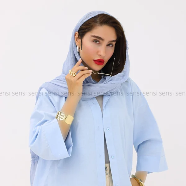 شومیز لینن پایین برش کد1004084