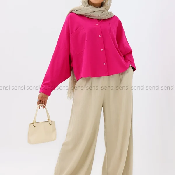 شومیز کراپ خفاشی کد1004088