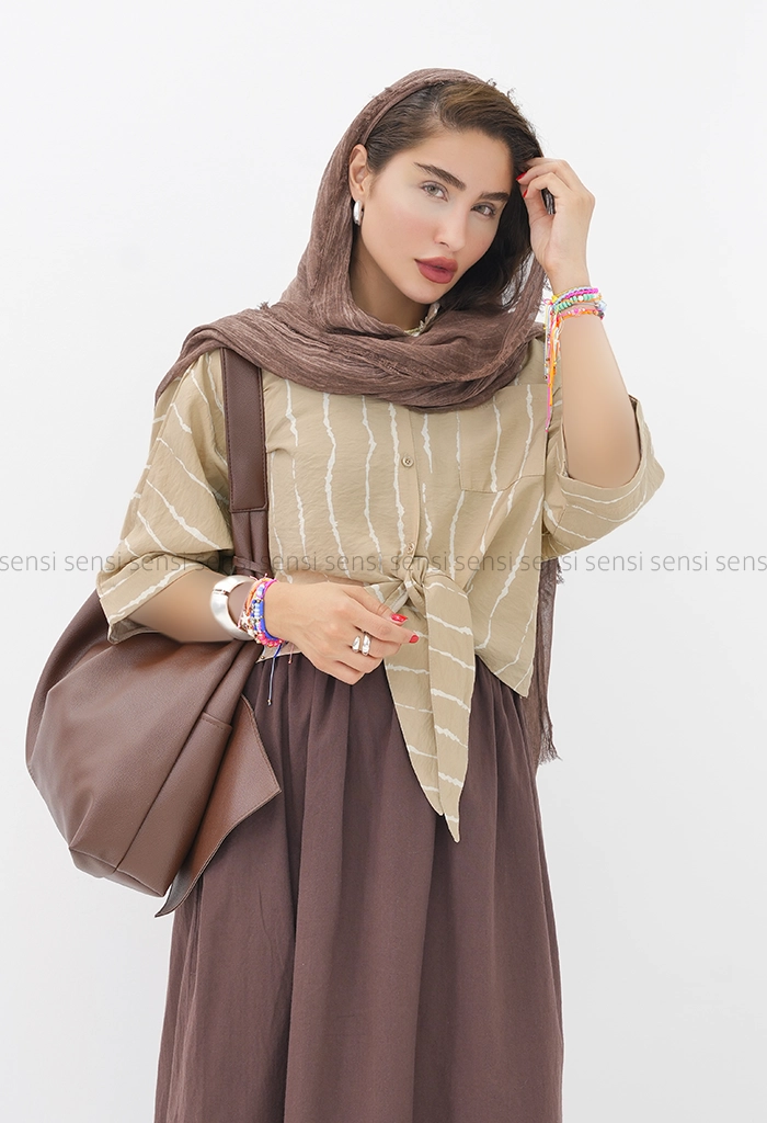 شومیز کراپ پری راه راه کد1004120