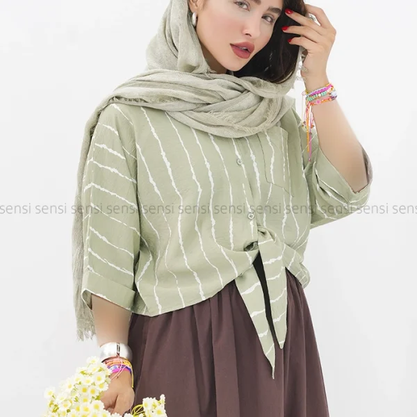شومیز کراپ پری راه راه کد1004120