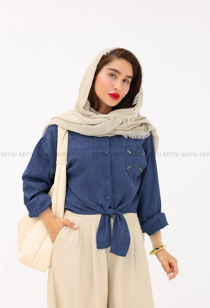 شومیز کراپ گره ای کد1004097
