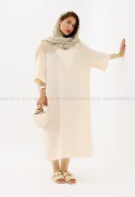 پیراهن کتان کج راه