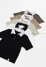 کراپ یقه پوپلین کد1004112
