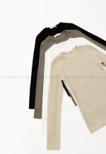 بلوز کبریتی کشی یقه گردکد1004374