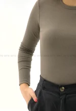 بلوز کبریتی کشی یقه گردکد1004374