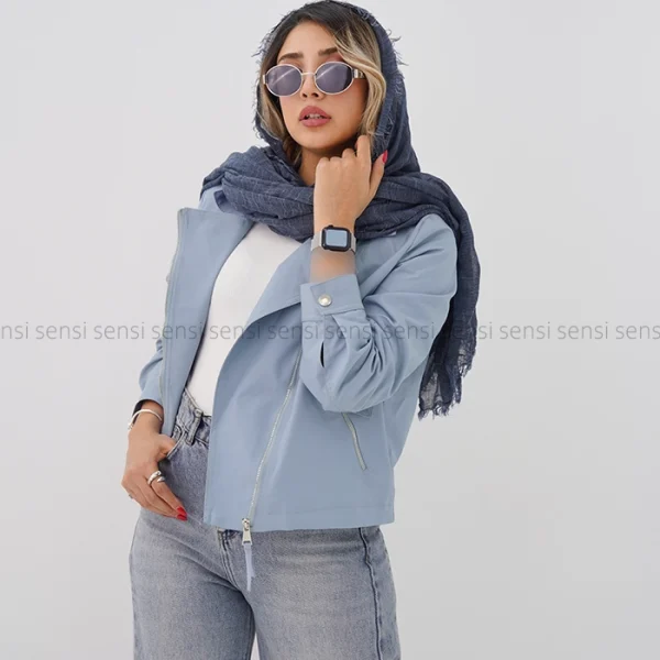 ترنچ کت زیپ کج کد1004350